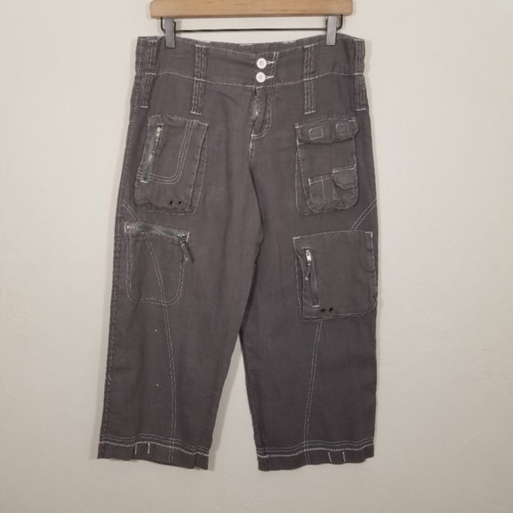 Johnny Was Pete & Greta Cargo Cropped Pants Size 4